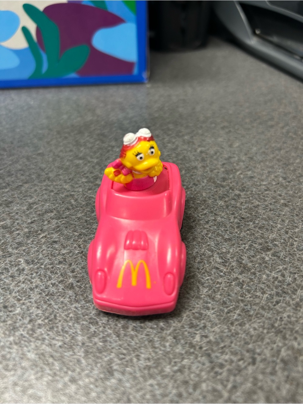 1988 McDonald's happy meal toy. Birdie the early bird pull back car